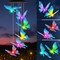 Blue Butterfly Solar Wind Chimes Color Changing Gifts for Women Butterfly Solar Lights Outdoor Decor Best Gifts for Mom Grandma Unique Chiristmas Gifts Decorative Windchimes