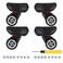 SHANOER 2 Pair Replacement Wheels for Luggage 360 Swivel Dual Suitcase Casters Roller Black (W042)