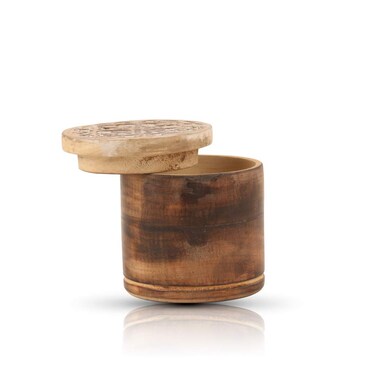 Decorative Rustic Wooden Sugar Bowl With Lid Wide Mouth Candy Treat Jar Spice Jar Holder Condiment Nuts Serving Bowl Pot Salt Spice Herb Loose Leaf Tea Storage Container Novelty Home &amp; Kitchen
