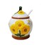 123Arts Sugar Bowl Sunflower Jar Ceramic Hand Drawn Spice Jar Storage Jar Ornament