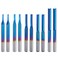 AnoleX CNC Router Bit Kits, 1/8&acirc;&euro; Shank Straight CNC Bits Nano Blue Coating Carbide Engraving Tool End Milling Cutter  1/1.5/2/2.5/3.175mm, 10PCS