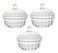 123Arts 3pcs Plastic Candy Dishes Sugar Bowls Spice Jars Storage Pots with Lid