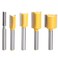 Yakamoz 5Pcs 1/4 Inch Shank Straight Router Bit Set Double Flute Plywood Dado Cut Router Bits Surface Straight Milling Cutter Woodworking Tools