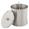 Nikou Stainless Steel Sugar Bowl, 13.5 OZ, 400 ml, with Lid and Spoon, Silver, Round, Geometric Pattern, Durable, Rust Resistant, Dishwasher Safe, Home and Kitchen Storage