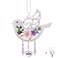 Laraine Bird Suncatcher with Pressed Flower Wings Mather's Day Birdie Glass Wind Chime Ornament Charm with Metal Heart Gifts for Mom Grandma Aunt Birthday (Pink, Mom)