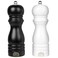 Salt and Pepper Grinder Set - Adjustable Wooden Grinders, Black &amp; White Salt and Pepper Mills, Refillable Salt and Pepper Shakers with Adjustable Coarseness, 7 Inch for Kitchen (Set of 2)