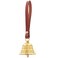 Leather Brass Wind Bell, Feng Shui Bell Good Luck Protection Bell, Hanging Bell Wedding Chimes DIY Craft Christmas Bell for Home Garden Decoration (Dark Brown)