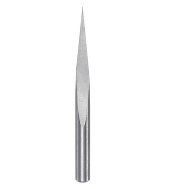 HARFINGTON Engraving CNC Router Bit 1/8" 3.175mm Shank 0.1mm Tip 10 Degree Solid Carbide 3 Flutes with Plastic Box for Wood Acrylic PVC MDF Plastic