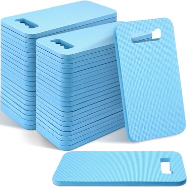 Riakrum 40 Pcs Garden Kneeling Pad Garden Knee Pads Thick Foam Knee Mat Waterproof Knee Cushions for Kneeling Multi Functional Kneeler for Praying, Gardening, Baby Bath, Yoga, 15.4 x 6.7 Inch (Blue)