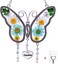Kingtto Mother's Day Suncatcher Butterfly with Pressed Flower Wings Free Hook,Butterfly-Shaped Glass Wind Chimes with Real Flowers,Birthday for Grandma (Blue&amp;White, Grandma)