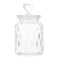 Kichvoe Clear Glass Sealed Canister Small Glass Candy Jar Food Storage Container with Heart Shaped Handle Lid for Candy Buffet Loose Tea Grain 950ml