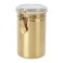 blueden Kitchen Canister 41 oz,Airtight Stainless Steel Kitchen Food Storage Container for Coffee Beans,Beans,Tea,Flour, Cereal,Sugar.Coffee Container with Airtight Clear Lid and Locking Clamp.Gold