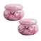 2Pcs Empty Mini Cute Ceramic Bottle Canisters Flower Pattern Portable Travel Loose Tea Pot Jar Contanier with Lid for Storage Spices Powder Cream Lotion Loose Tea, Pink