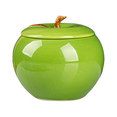 Kichvoe Ceramic Apple Shape Container, Cookie Jar Sugar Bowl Candy Dish Tea Canister Food Storage Jar with Lid for Coffee Bean Cookie Sugar Tea Flour