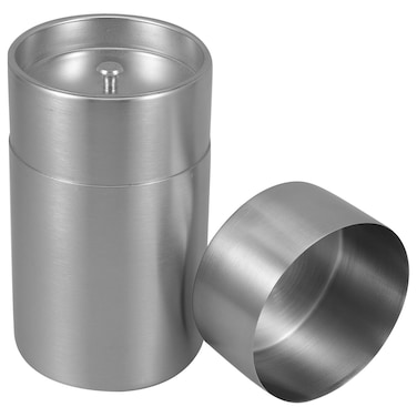 MAGICLULU Stainless Steel Tea Jar Double Lid Airtight Jar Food Storage Containers Tea Bag Organizer for Home Coffee Tea Storage