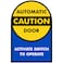 SmartSign 9 x 6 inch (Pack of 1) &acirc;&euro;&oelig;Caution - Automatic Door Sticker, Activate Switch to Operate&acirc;&euro; 2-Sided Window Decal, Polyester, Screen Printed, Multicolor, Made in USA