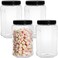 Okllen 4 Pack 70 FL Oz Half Gallon Plastic Jars with Lids, Empty Storage Gallon Containers Airtight Canisters for Dry Food Storage Jar, Snacks, Flour, Dog Food, BPA Free