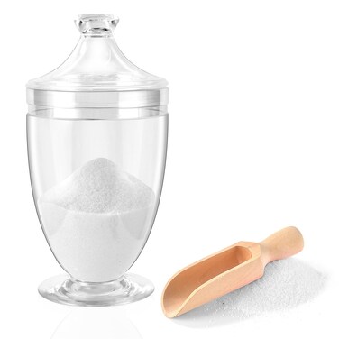 DOSTATNI 1000ML/33OZ Bath Salt Jar with Lid and Spoon Bath Salt Container Acrylic Salt Canister for Salt Sugar Cereal 4.8 * 9 Inch
