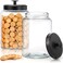 Pumtus 2 Pack Large Glass Jars with Metal Lid, 1 Gallon Clear Cookie Candy Jar, 125 OZ Airtight Food Storage Container, Empty Canister Set for Kitchen Counter, Pasta, Dog Treats, Snacks, 3.7 L