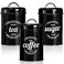 Hedume 3 Pack Airtight Canisters for Kitchen Counter, Coffee, Tea, Sugar Metal Containers with Lids, Country Rustic Farmhouse Decor for Kitchen, Decorative Nesting Kitchen Canister Jars, Food Storage