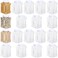 Gerrii 18 Pcs 1 Gallon Plastic Jars with Cap Clear Storage Containers Grip Jars Multi Use White Lid Dried Food Canisters PET Plastic Bulk 1 Gallon Containers for Kitchen Fermentation Food Storage