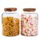 Bekith 2 Pack Large Glass Food Storage Jar with Airtight Wooden Lid, 66 FL OZ(1950ml) Glass Food Canister for Kitchen and Pantry Organization, Glass Storage Containers for Coffee, Rice, Sugar, Flour