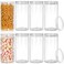 Pumtus 8 Pack Clear Plastic Jars with Lid, 46 OZ Round Candy Storage Jars, Empty Large Mason Jars, Tall PET Canisters Cylinders, Wide Mouth Pantry Container for Dry Food, Spice, Nuts, Noodles, Slime