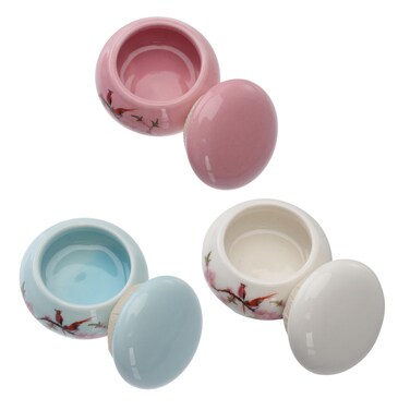 GOOHOCHY 3pcs Storage Tank Ceramic Cosmetic Jar Facial Cream Boxes Tea Canisters with Lid Mini Ceramic Bottles Porcelain Tea Jars Empty Cosmetics Jar Ceramics Blush Multifunction