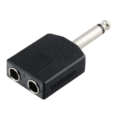 RUITEXUN Audio 6.35mm 1/4 Inch Male Plug to 2 x 6.35mm Female Jack Splitter Adapter, 6.35mm Stereo Jack Splitter Cable Adapter