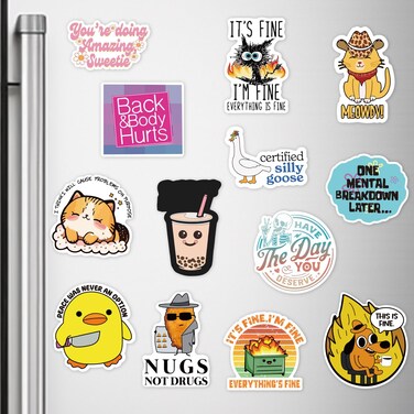 XMJY 6 Pcs Doctor Phrase Magnets, Cute Meme Quote Funny Fridge Magnets for Home Kitchen Office, Adults Inspirational Refrigerator Magnets for Diet Control