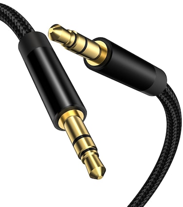 3.5mm Aux Audio Cable 5ft, Nylon Braided Auxiliary Cord, Stereo Audio Jack Adapter Cable for Headphone, Car Audio, Laptop, Smartphone, Home Stereos, Speaker and More