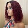 FULEISI trendy wig 100% human hair wig glueless deep parting lace wig colored curly bob wig 12inch OT99J