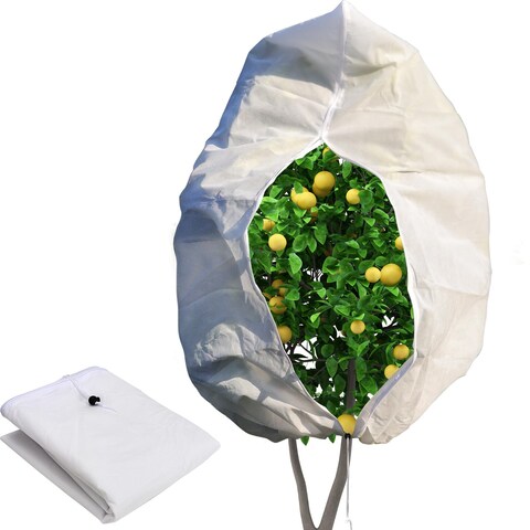 Cookmaster Plant Covers Freeze Protection, 10X10FT Large Tree Bags for Winter Protection 2.5oz/yd Blankets Freeze Covers for Outdoor Bush Frost Protection Plants with Drawstring Zipper 118&quot; x 118