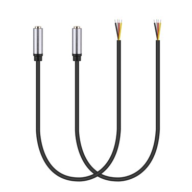 sovunis 2-Pack 12.5inch Replacement 3.5mm Female Jack to Bare Wire Open End TRRS 4 Pole Stereo 1/8" 3.5mm Jack Plug Connector Audio Cable for Headphone Headset Earphone Microphone Cable Repair