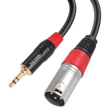 XIUZEN 1/8 to XLR Balanced Cable Adapter, 3.5mm(1/8 inch) Mini Jack Aux to XLR Male Audio Converter Cord for Mobile Phone, Laptop, Microphone, Amplifier - 1.5 feet