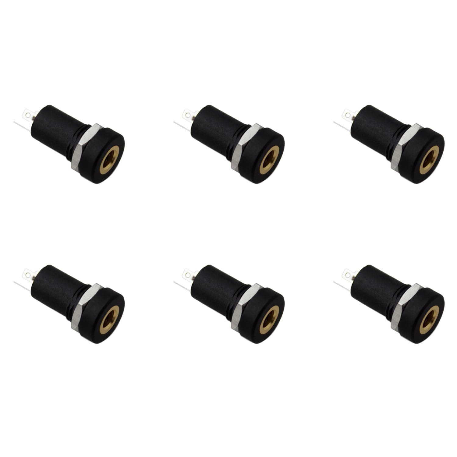 ماكس مورال Maxmoral 6pcs Stereo Panel Mount Jack 3 Audio Video Jack Socket 3.5 MM