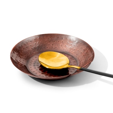 RYARDS Copper Spoon Rest for Stove Top - Hammered Copper Utensil Holder &amp; Kitchen Accessories - Farmhouse Handmade Rustic Utensil Holder for Countertop - Act as Coffee Bean Tray, Jewelry Dish