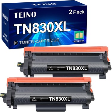 TEINO Compatible TN830XL Toner Replacement for Brother TN830XL TN830 XL TN 830 Toner Use with HL-L2460DW DCP-L2640DW HL-L2420DW HL-L2405W MFC-L2820DW HL-L2480DW HL-L2400D HL-L2460DWXL Toner(2-Pack)
