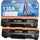 138A Black Toner Cartridge (with Chip) Compatible Replacement for HP 138A 138X W1380A W1380X Toner for Pro 3001dw 3001dn Pro MFP 3101fdw 3101fdn Printer (2 Pack)