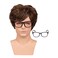 ColorGround Short Brown Natural Wig with Glasses for Men Cosplay and Halloween