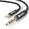 Devinal 1/8 to 1/4 Stereo Cable, 6.35mm to 3.5mm TRS Audio Path Cord, Interconnect Adapter Lead with Extra Durable Nylon Braid Gold Plated 6.6 Feet