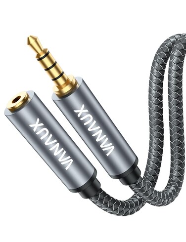 VANAUX Headphone Extension Cable 4 Pole,3.5mm TRRS Extension Cable with Microphone,Hi-Fi Sound Aux Cord,Male to Female Jack Stereo Audio Cable for Headphones,Car,MP3, Speake(10ft/3m)