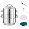 LiangZhiMao Stainless Steel Steamer for Cooking, 3 Tier Steamer Pot with Lid 11 inch Multipurpose Steamer Pot Food Steamers Kitcken Cooking Tool For Vegetables, Seafood, Soups, Stews and Pasta