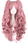 TSNOMORE Anime Pink Pigtail Wig for Women Synthetic Long Curly Cosplay Wig Halloween Costume Party Cosplay Wig (Color-1)