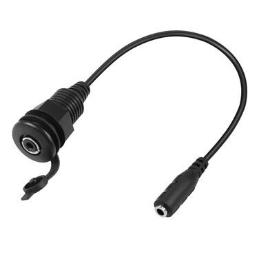 QIANRENON 3.5mm Stereo Threaded Fixing Mount Waterproof Cable 3.5mm 1/8 TRS Female to Female Embed Mount Headphone Socket Adapter Cable, for Extension 3.5mm Audio Port Car RV Furniture, 30cm/11.8in