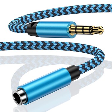 Headset Extension Cable 4 Pole TRRS Hi-Fi Sound Stereo Male to Female 3.5mm Audio Cable Headphone Jack Extender with Microphone for iPhone iPad Smartphones Media Players &amp; More 3.5mm Enabled Devices