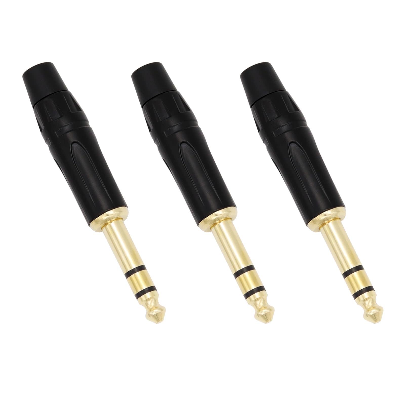 fancasee Fancasee 3 Pack 6 Stereo Plug Trs 1 4 6 Male Solder Adapter Jack Diy Audio Cable Connecto 6.35 MM