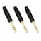 Fancasee 3 Pack 6.35mm Stereo Plug Replacement TRS 1/4" 6.35mm Male Solder Adapter Jack DIY Audio Cable Connector for Microphone Speaker Audio Cable Repair