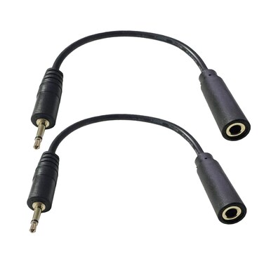 Seadream 2.5mm to 3.5mm Aux Audio Cable&iuml;&frac14;&OElig;2 Pack 15cm 2.5mm Mono Male to 3.5mm Mono Female Audio Jack Short Cable for Smartphone Headphone