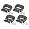 MECCANIXITY Pot Side Handle Replacement for Stainless Steel Pan Steamer Frying Pot Handle Black Silver Tone 75 x 75mm Pack of 4